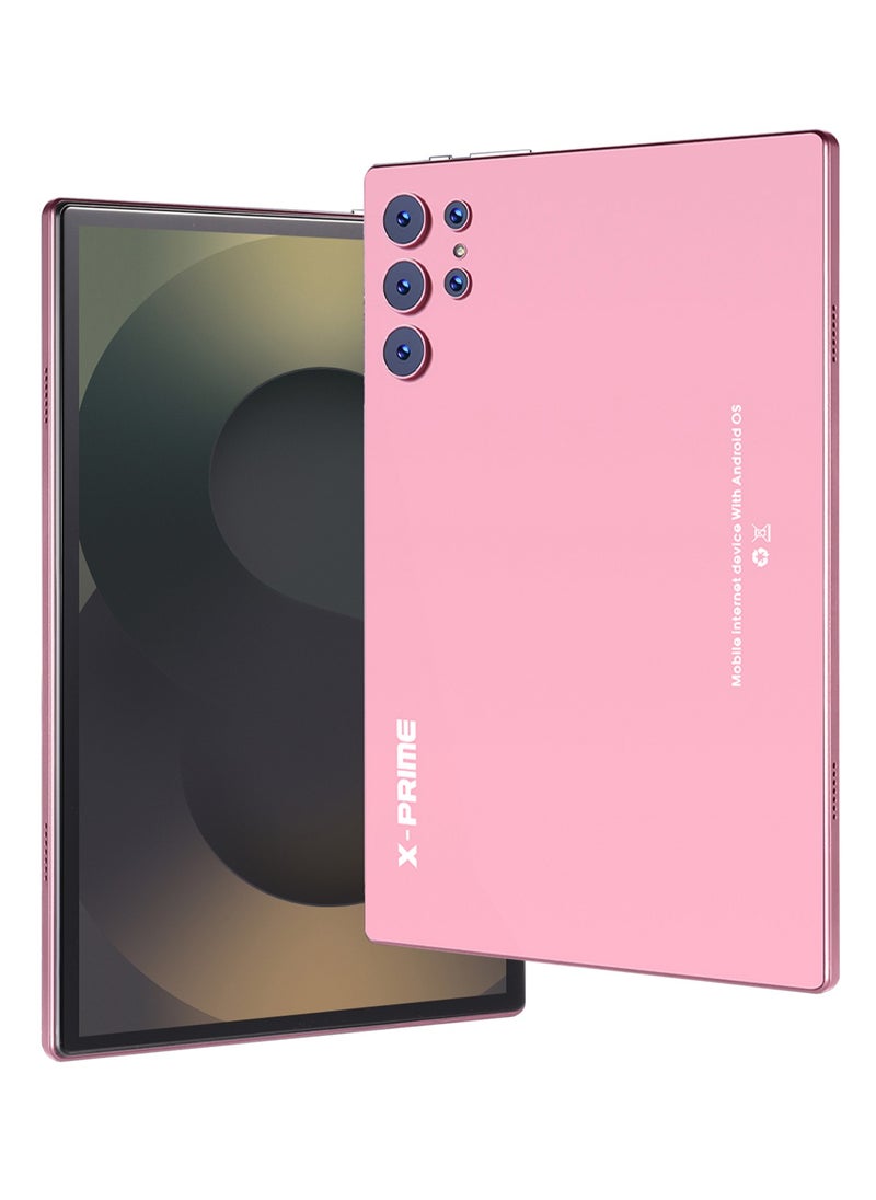 X - Prime 10.1-Inch HD Ultra Display Android 15 Smart Tablet 16GB RAM 1TB ROM Dual SIM 5G Wi-Fi S25 Ultra+ Tab with Keyboard Stylus and Silicon Cover -Pink  - Image 1