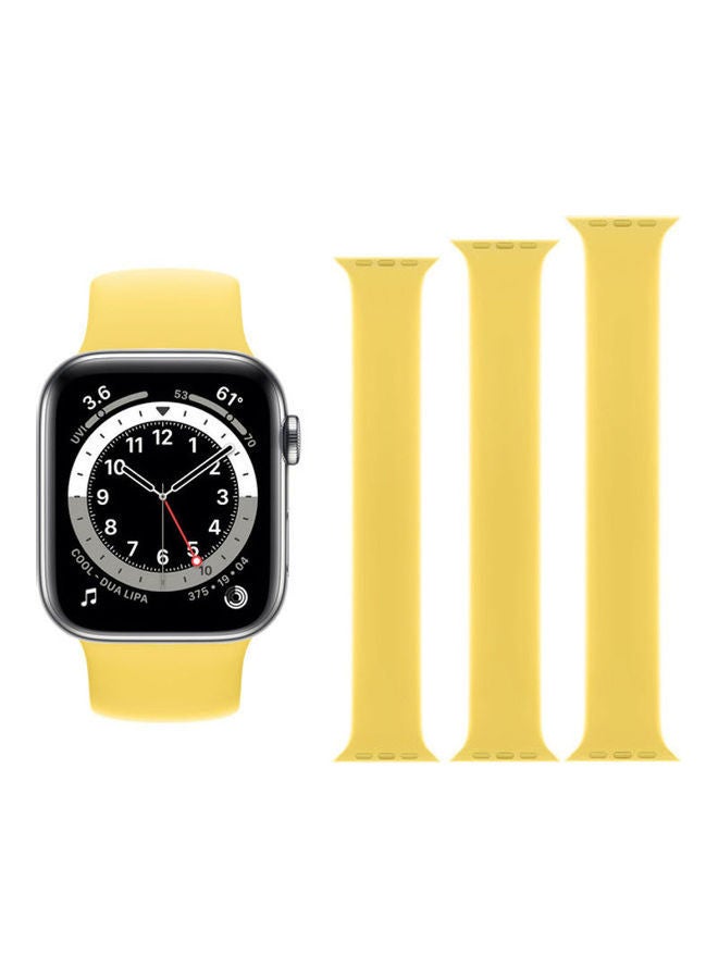 HuHa Replacement Strap Watchband For Apple Watch Series 7 41mm / 6 / SE / 5 / 4 40mm / 3 / 2 / 1 38mm Ginger Yellow - Image 2
