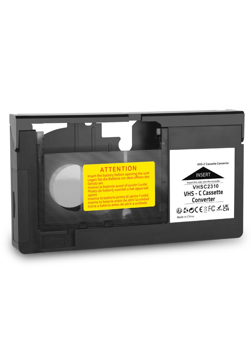 Generic - VHS to VHSC Video Cassette Converter Adapter Black - Image 1