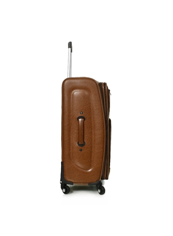 مورانو طقم شنط سفر من مورانو جلد مكون من 3 قطع مقاس 28/24/20 بوصة لون بني غامـق - Image 5