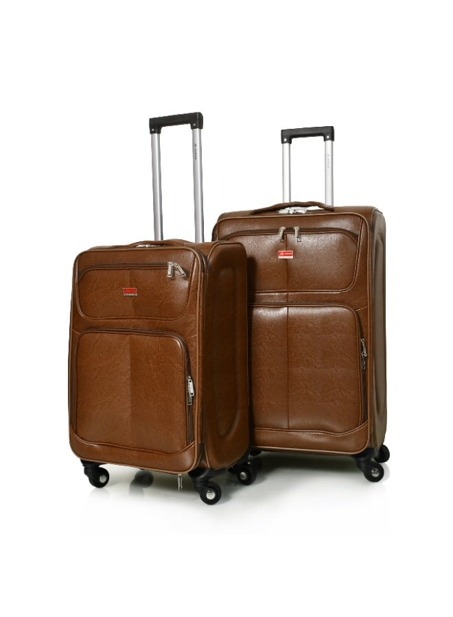 مورانو طقم شنط سفر من مورانو جلد مكون من 3 قطع مقاس 28/24/20 بوصة لون بني غامـق - Image 2