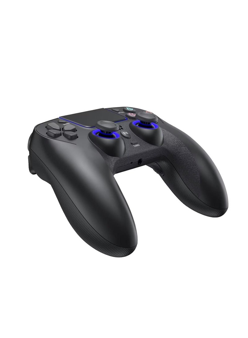 وحدة تحكم لاسلكية متوافقة مع أجهزة PS4/PS3/Switch/PC/Android/iOS، مع ضوء RGB، ومشغلات تأثير Hall، ووظيفة قابلة للبرمجة - أسود - Image 3