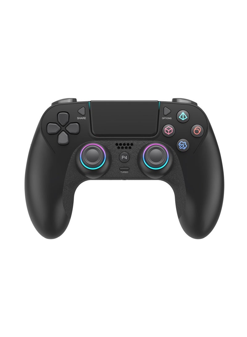 وحدة تحكم لاسلكية متوافقة مع أجهزة PS4/PS3/Switch/PC/Android/iOS، مع ضوء RGB، ومشغلات تأثير Hall، ووظيفة قابلة للبرمجة - أسود - Image 1