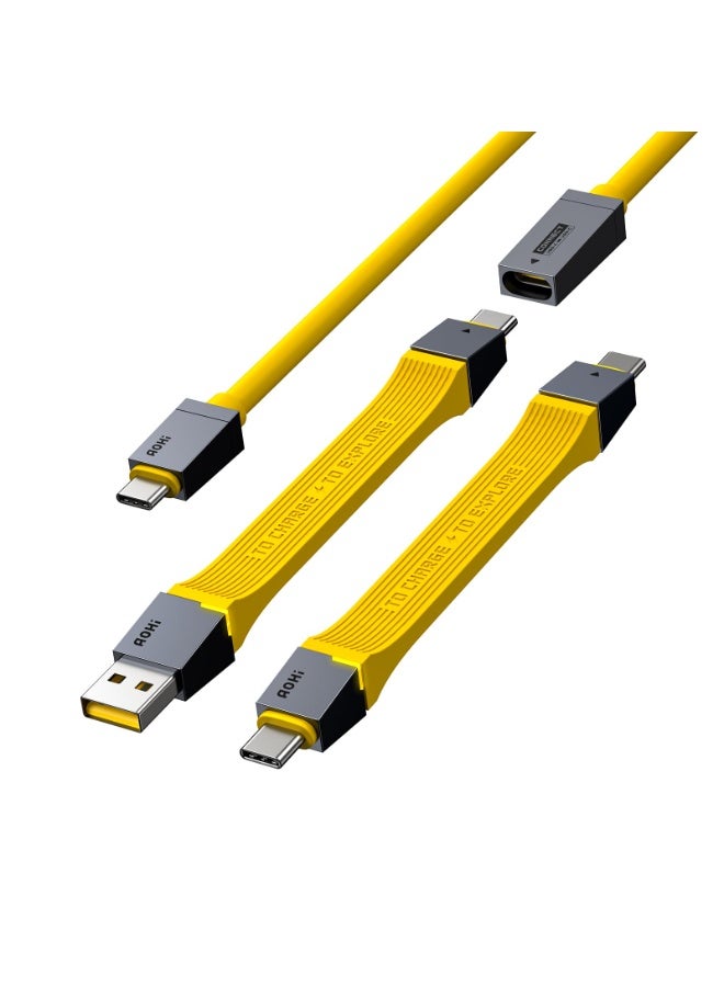 AOHI The Future 4-in-1 Splicable USB4 / PD 3.1 Racing Cable Set – 240W Fast Charging, 40 Gbps Data Transfer, 8K UHD Display, Compatible with MacBook Pro, Laptops, Hubs, Docking Stations, and iPhone 17 Pro Max - Image 1