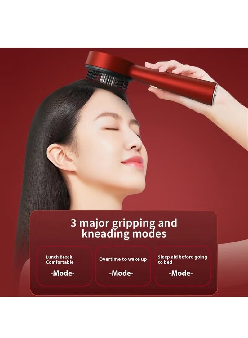 أسيف مشط تدليك كهربائي، علاج بالضوء الأحمر الاهتزازي، فرشاة تدليك فروة الرأس لنمو الشعر، أداة توزيع زيت سائل مضادة لتساقط الشعر - Image 3