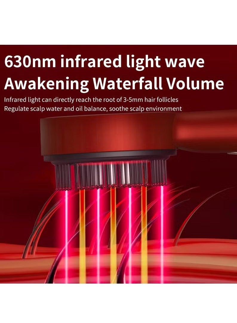 أسيف مشط تدليك كهربائي، علاج بالضوء الأحمر الاهتزازي، فرشاة تدليك فروة الرأس لنمو الشعر، أداة توزيع زيت سائل مضادة لتساقط الشعر - Image 4