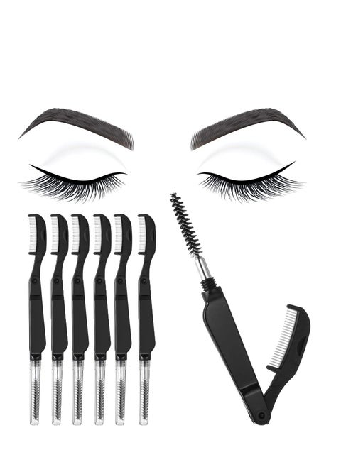 Folding Eyelash Comb 6 Pieces Eyebrow Comb Teeth Eyelash Separator Eyebrow Brushes Professional Tool for Define Lash  Brow