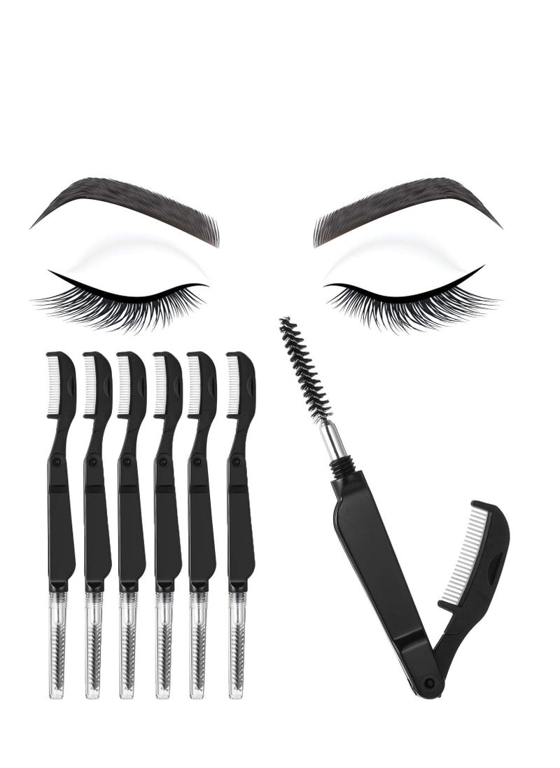 Folding Eyelash Comb 6 Pieces Eyebrow Comb Teeth Eyelash Separator Eyebrow Brushes Professional Tool for Define Lash  Brow