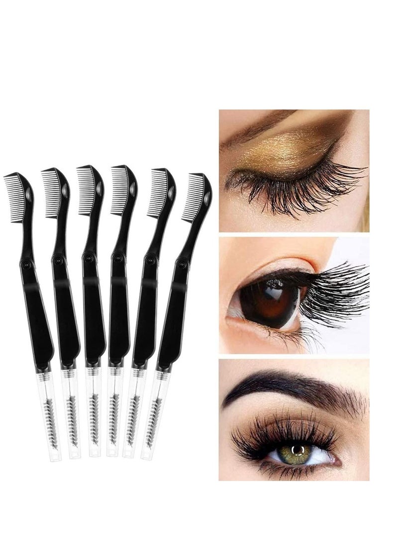 Folding Eyelash Comb 6 Pieces Eyebrow Comb Teeth Eyelash Separator Eyebrow Brushes Professional Tool for Define Lash  Brow