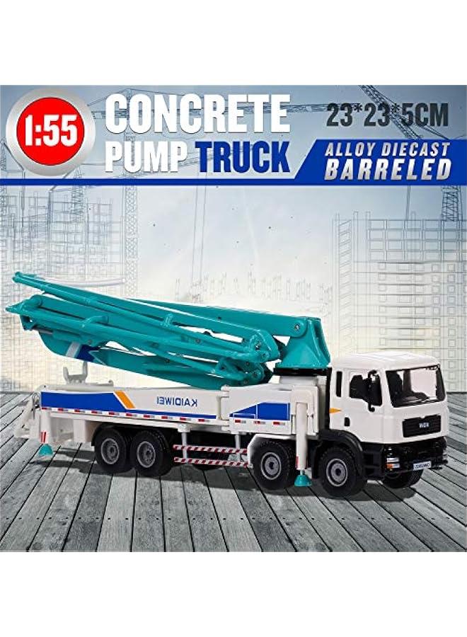 Concrete Pump Truck for Kids, 1:55 Scale Diecast Car Model Car, Simulation Engineering Machine Model Gift for Boys and Girls  - Image 3
