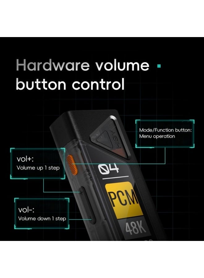 HiBy FC4 USB DAC مُتَصَلِّب MQA 1.1 بوصة شاشة OLED DSD512 PCM 768 EQ و PEQ منفذين للسماعة 3.5 مم SE + 4.4 مم BAL مُؤَسَّس على الصوت عالي الدقة مُصَمَّم للتنقل مُضَخِّم DAC - Image 4