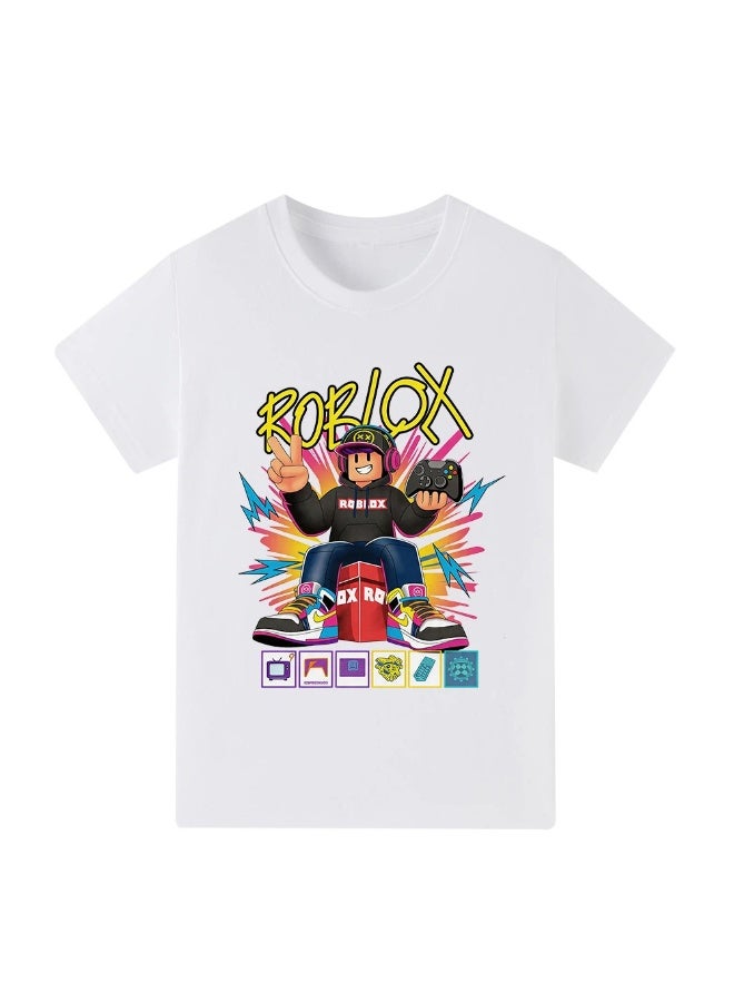 Roblox Printed Short Sleeve T-Shirt with Multiple Sizes Soft Breathable Casual Tops for Fans Daily Wear - Image 1