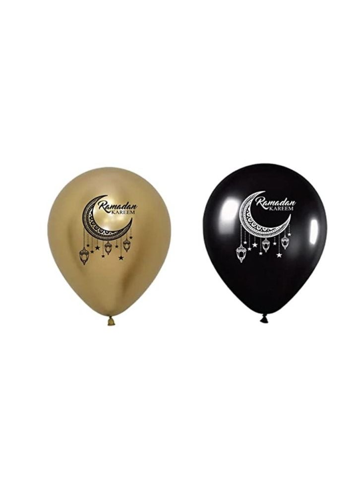PRINTSHOP4ME - Ramadan Mubarak Balloons for Decorations Gold and Black - Image 1