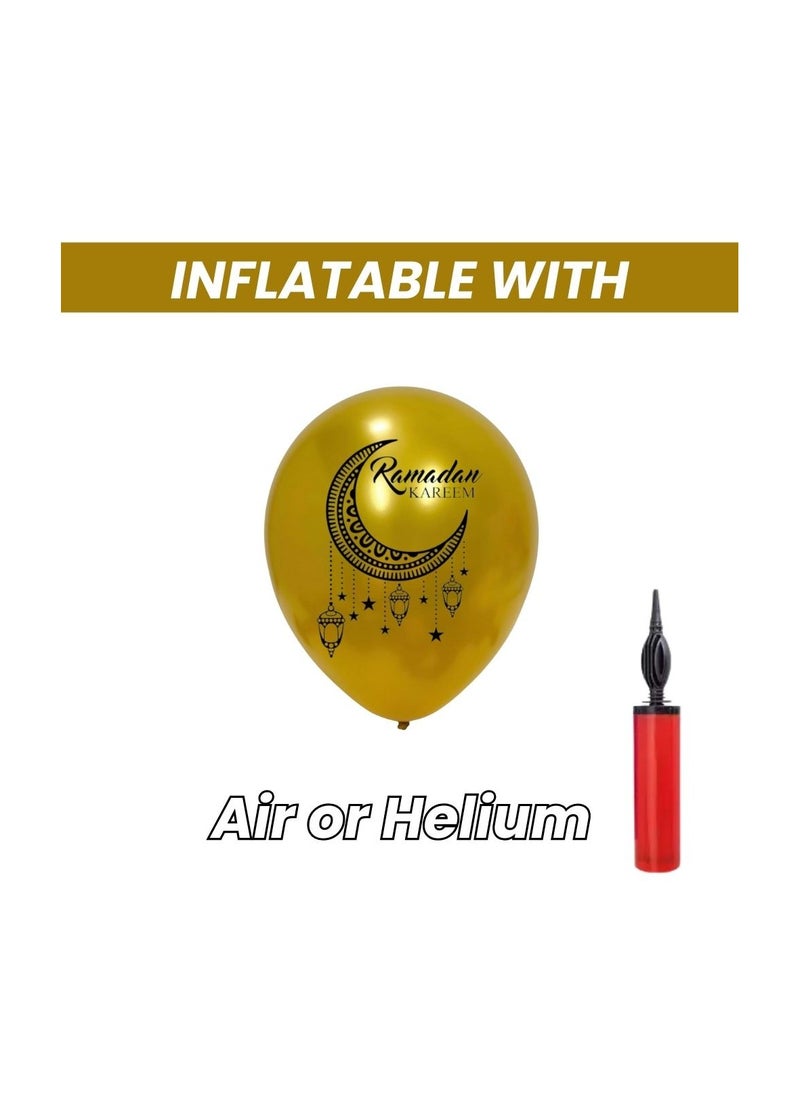 PRINTSHOP4ME - Ramadan Mubarak Balloons for Decorations Gold and Black - Image 1