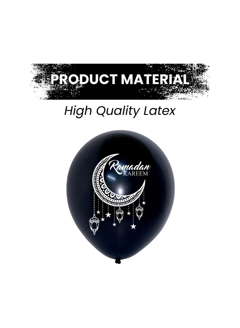 PRINTSHOP4ME - Ramadan Mubarak Balloons for Decorations Gold and Black - Image 1