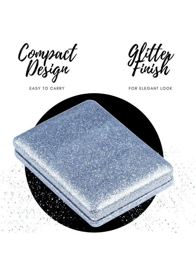 Scarlet Line Small Double Sided Foldable Purse Mirror For Women Rectangle Magnifying Hand Mirror For Makeup Handy Compact Design Travel Mirror Silver  - Image 4