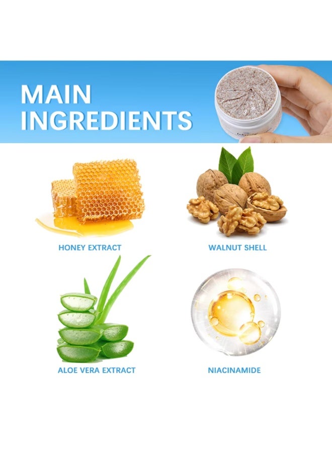 lakerain Honey Walnut Scrub and Mask 56.7g Improve Scar and Acne with Honey and Aloe Vera Extract for All Skin Types Deep Cleansing Moisturizing Skin Lightening Soothing Facial Scrub - Image 5