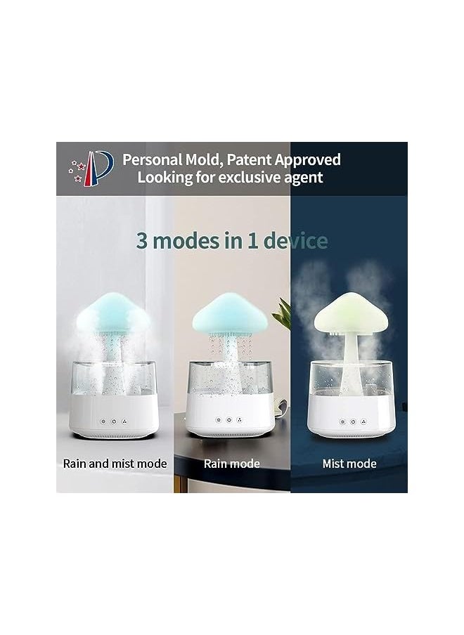Zaboon - Rain Cloud Humidifier and Essential Oil Diffuser, Aromatherapy Sleep Aid, Raining Sound Machine, LED Light 7 Changing Colors, 3 Modes Rain Mist，for Bedroom, Sleeping - Image 1