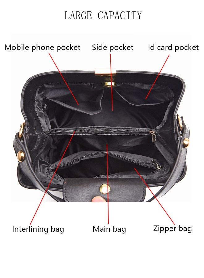 DUNISO Bucket Bags and Purses For Women Hobo and Shoulder Handbags with 2 Detachable Straps Womens Elegant Crossbody Bags with Large Capacity Gift for Mother Girl Friend Wife Black - Image 3