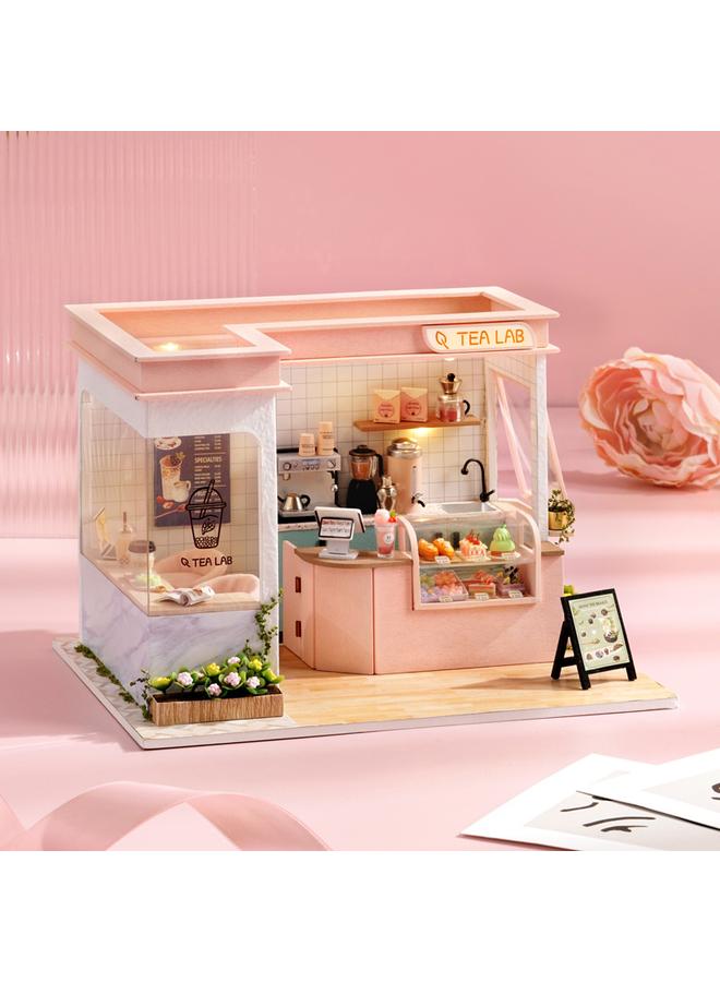 Bluejw Korean Style Ins Style Shop Street View Cabin Diy Sunshine Milk Tea Shop Smile Light Restaurant Handmade Small House - Image 4