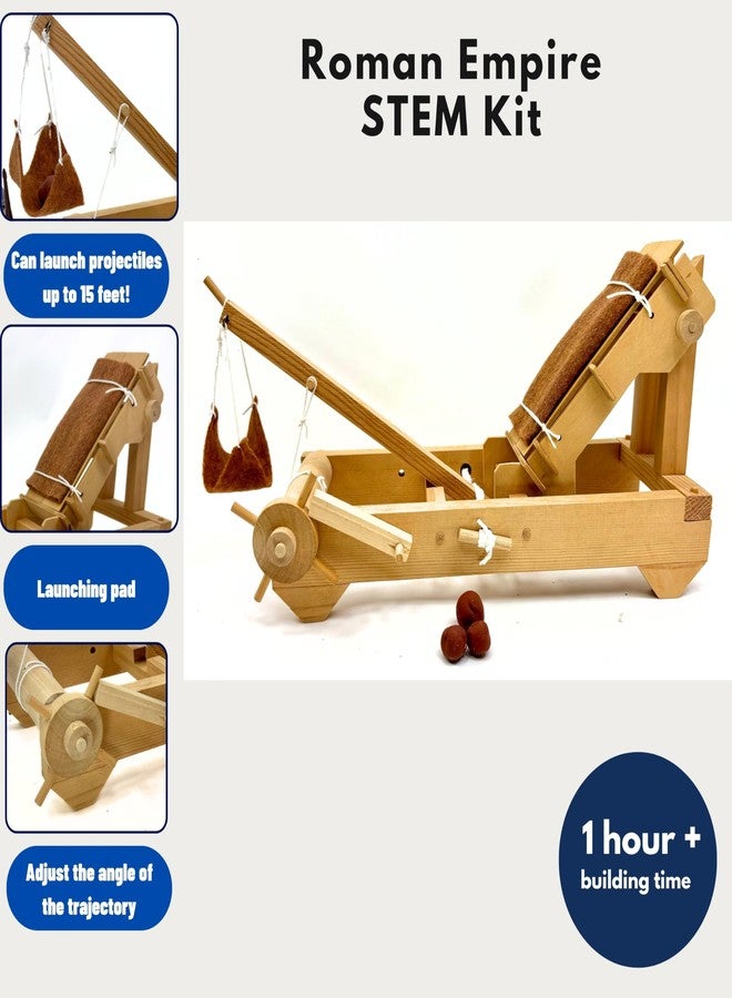 Pathfinders STEM Kit - Medieval Onager Catapult | Build Your Own Working Siege Engine | Wooden Model Kit for Kids Ages 8+ | Educational STEM Project for Home or Classroom - Image 3