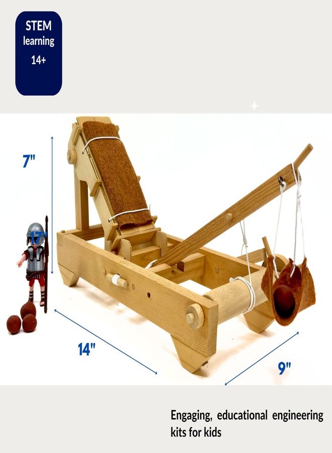 Pathfinders STEM Kit - Medieval Onager Catapult | Build Your Own Working Siege Engine | Wooden Model Kit for Kids Ages 8+ | Educational STEM Project for Home or Classroom - Image 4