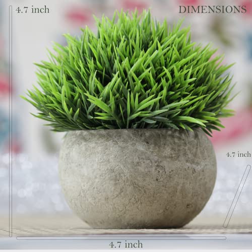 Lilone Artificial Green Grass with Pot for Home Decor (Color Green, Size 5 Inch) (2) - Image 3