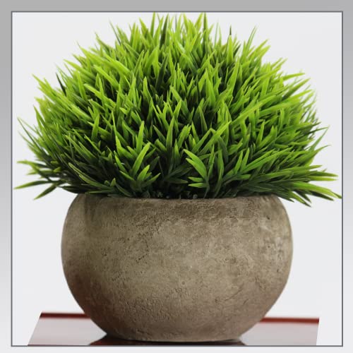 Lilone Artificial Green Grass with Pot for Home Decor (Color Green, Size 5 Inch) (2) - Image 1
