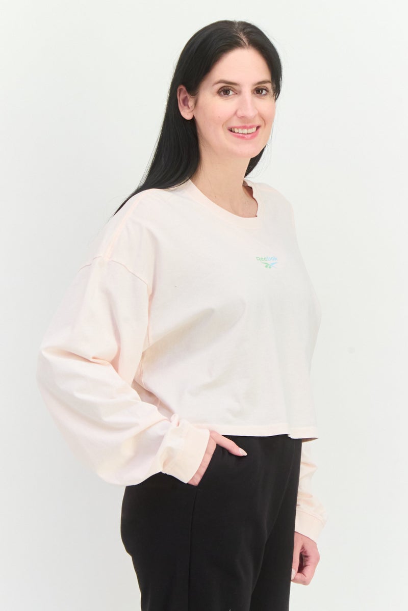 Reebok Women Sportswear Fit Long Sleeve Outdoor Sweatshirt, Pink - Image 2