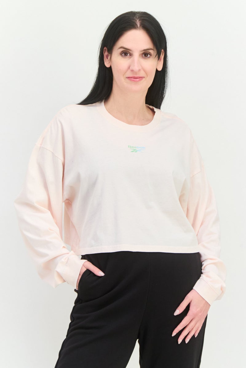 Reebok Women Sportswear Fit Long Sleeve Outdoor Sweatshirt, Pink - Image 1