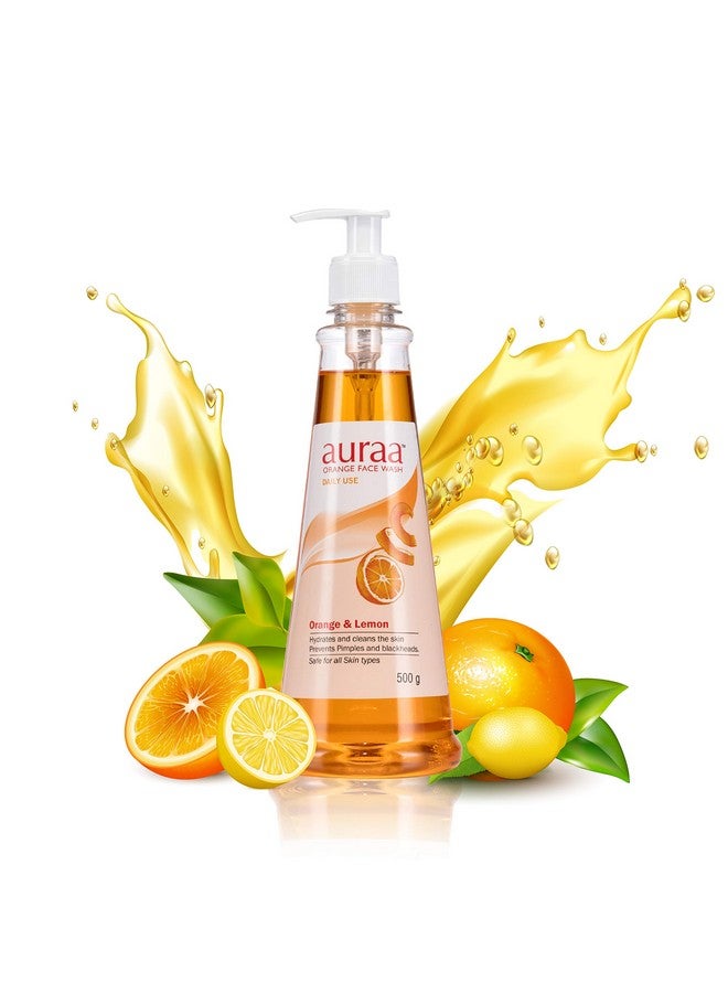 Auraa Orange Face Wash Pimple Control for all Skin types - 500 grams - Image 2