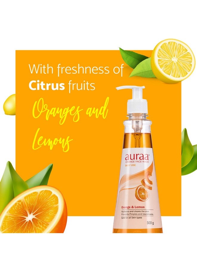 Auraa Orange Face Wash Pimple Control for all Skin types - 500 grams - Image 3