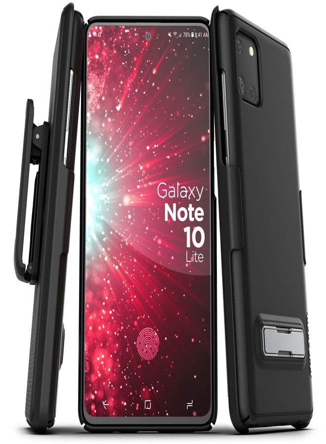 إنكاسد جراب حزام Encased Note 10 Lite مع مسند (رفيع) غطاء فائق النحافة مع مشبك تثبيت لهاتف Samsung Galaxy Note 10 Lite - أسود - Image 1