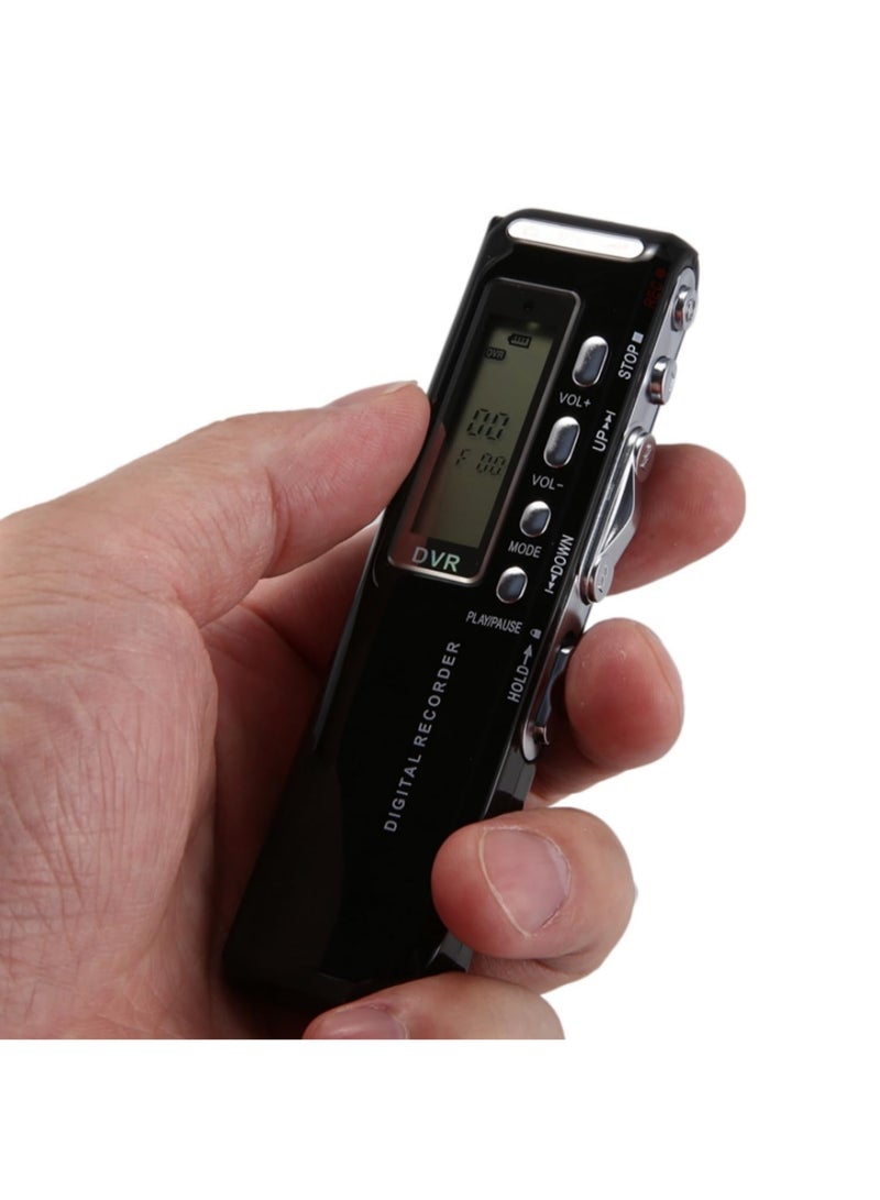 1pcs 8GB Voice Activated Portable Recorder Digital Audio Recorder with MP3 Player Telephone & Line-in Recording for Lectures Meetings Interviews -Black - Image 4