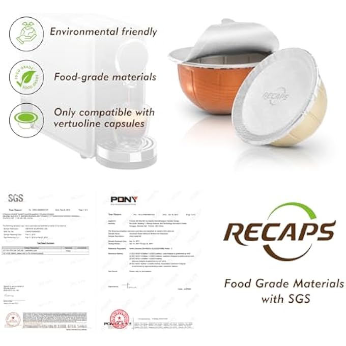 ريكابس أغطية من رقائق الألومنيوم لإعادة استخدام كبسولات القهوة متوافقة مع Vertuoline، 100 قطعة، 62 مم - Image 3