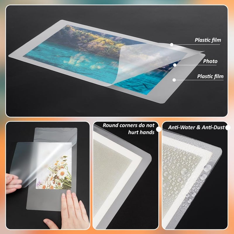 NBEADS 100Pcs Plastic Laminating Pouches, Thermal Laminating Sheets Photo Protecting Sheets for Photos and Notes, 10.43x5.28x0.004 inch - Image 3