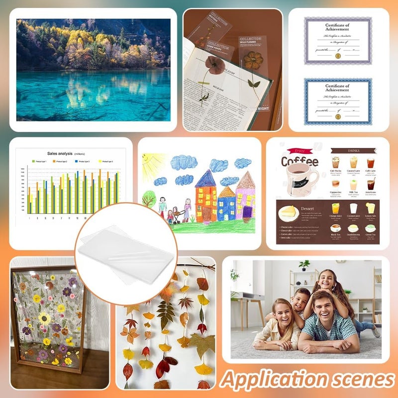 NBEADS 100Pcs Plastic Laminating Pouches, Thermal Laminating Sheets Photo Protecting Sheets for Photos and Notes, 10.43x5.28x0.004 inch - Image 5