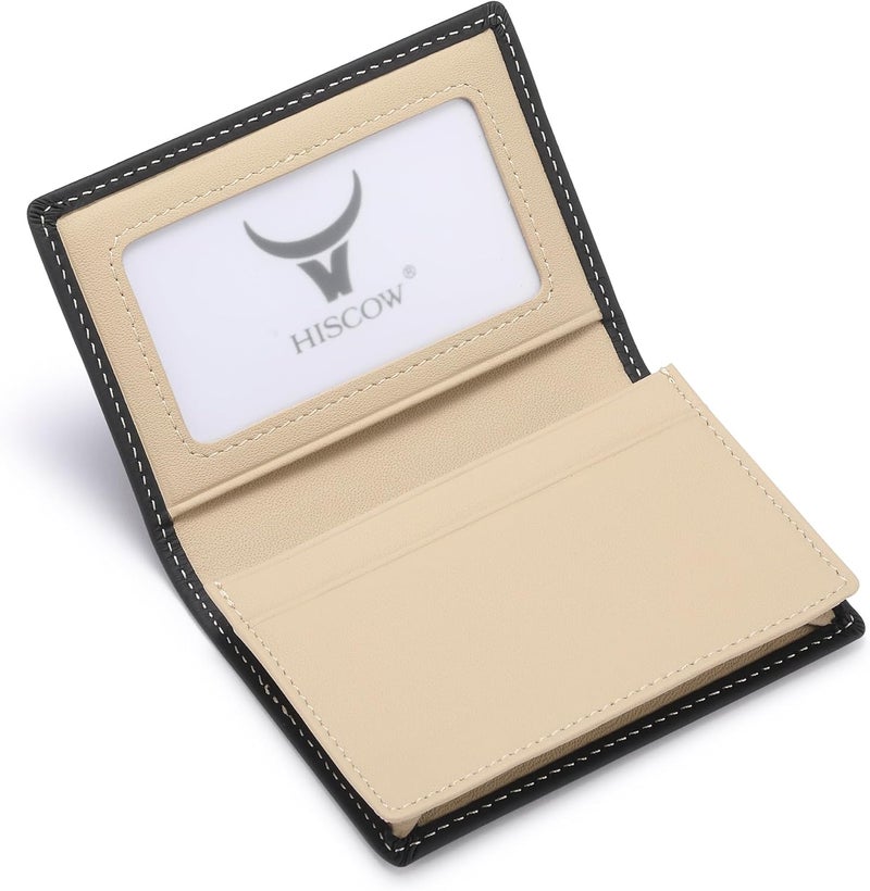HISCOW Leather Business Card Case Holder for Men & Women, Italian Calfskin - Image 1