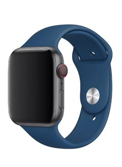 Solid Silicone Replacement Band For Apple Watch Series 5/4/3/2/1 Blue Horizon