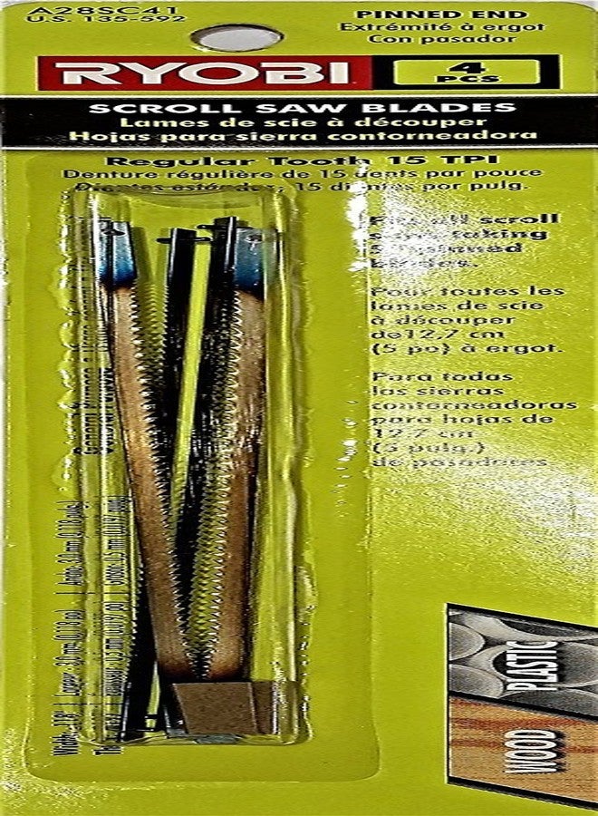 ريوبي شفرات منشار حلزوني عادية الأسنان، 15 سنًا لكل بوصة (4 قطع)