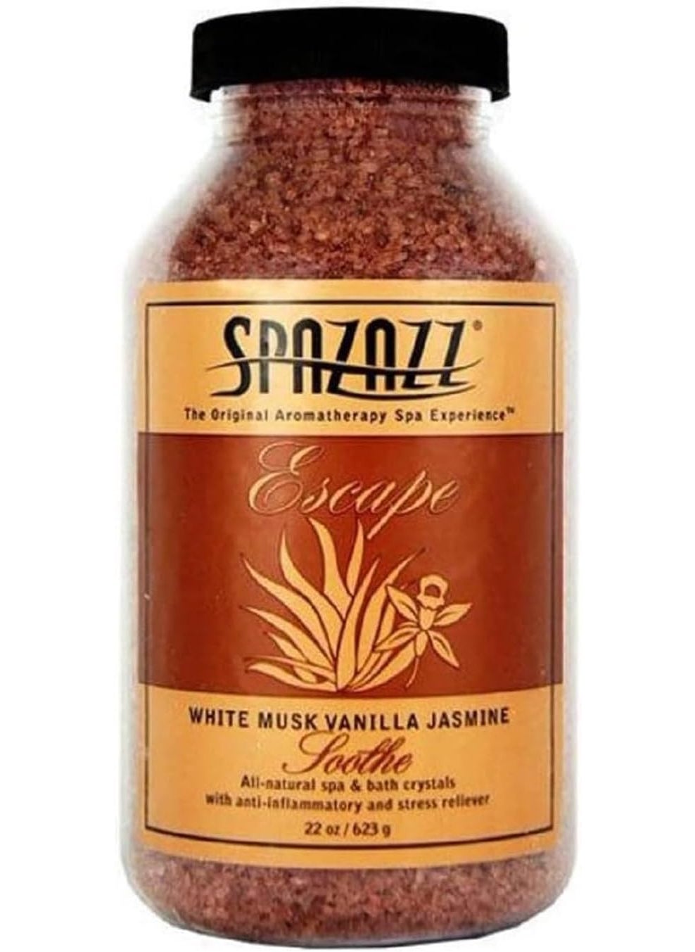 spazazz Spazazz SPZ110 Escape Aromatherapy Crystals Container 22Ounce White Musk Jasmine Vanilla Soothe 