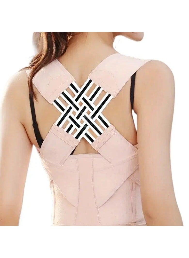 Back Brace Posture Corrector for Women, Adjustable Back Straightener for Posture Correction Pink, Neck Shoulder Lumbar Upper Lower Back Pain Relief - Scoliosis, Hunchback, Spine Corrector - Image 1