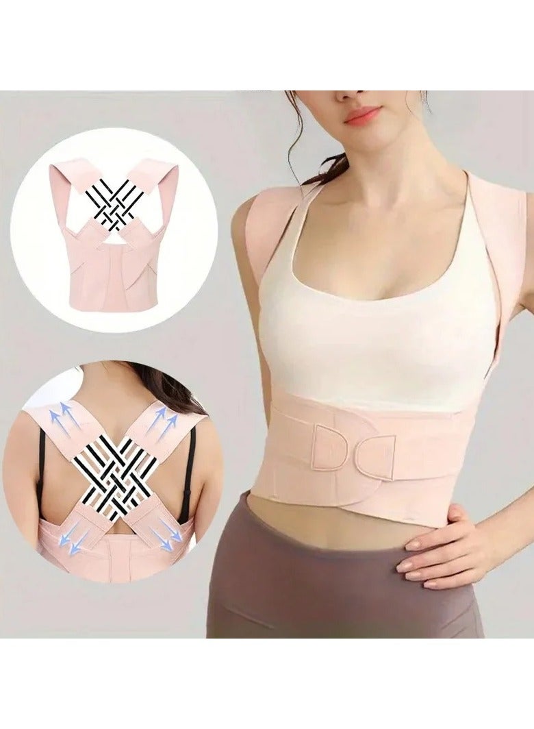 Back Brace Posture Corrector for Women, Adjustable Back Straightener for Posture Correction Pink, Neck Shoulder Lumbar Upper Lower Back Pain Relief - Scoliosis, Hunchback, Spine Corrector - Image 5