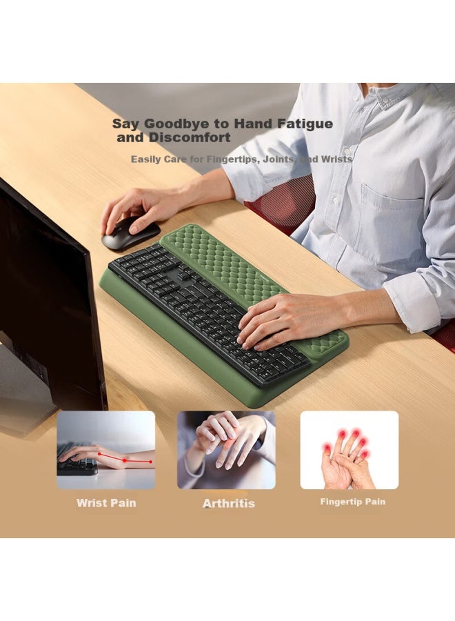 Deer Is Luwei Integrated Memory Foam Wrist Keyboard Pad Wrist Rest Office Gaming Mechanical Keyboard Wrist Support Esports Wrist Brace Slow Rebound Carpal Tunnel Relief 2-in-1 Keyboard Wrist Rest - Image 3