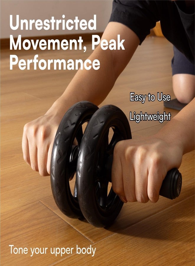 إتش آند إس عجلة تمارين البطن H&S Ab Roller لتمارين عضلات البطن - جهاز تمارين عضلات البطن مع وسادة ركبة سميكة للغاية - مزودة بعجلات انزلاق مزدوجة - عجلة تمارين البطن للتمارين المنزلية - جهاز تمارين عضلات البطن - Image 3