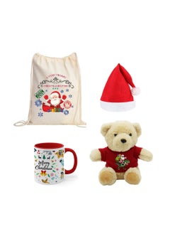 PRINTSHOP4ME Christmas Gift Set For Kids–Festive Holiday Combo Christmas Cap And Red Two-Tone Mug–Perfect For Boys And Girls  - Image 1