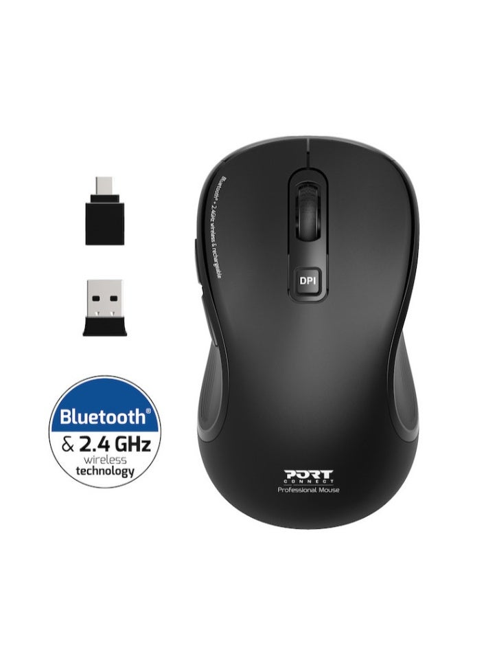 بورت ديزاينز ماوس PORT Designs ESSENTIEL اللاسلكي بتقنية بلوتوث القابل لإعادة الشحن بمنفذ USB-C - Image 3