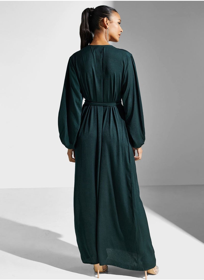hayas closet - Embellished Belted Jalabiya - Image 1