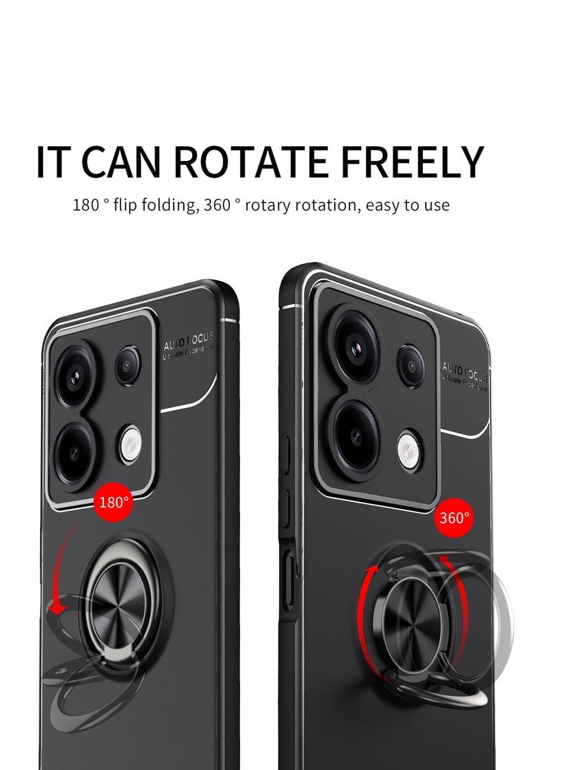 General Case for Xiaomi Redmi Note 13/13 Pro/13 Pro Plus, Shockproof Thin Silicone Case, TPU Flexible Rubber, 360 Degree Rotating Ring Holder  - Image 3
