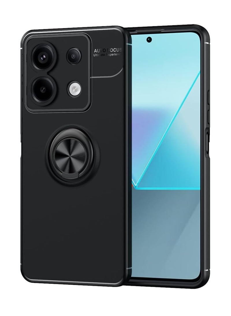 General Case for Xiaomi Redmi Note 13/13 Pro/13 Pro Plus, Shockproof Thin Silicone Case, TPU Flexible Rubber, 360 Degree Rotating Ring Holder  - Image 1